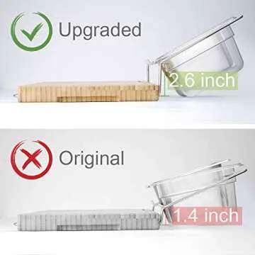 Extensible Bamboo Cutting Board Set with 4 Containers for Kitchen with Juice Groove, Eco-friendly Chopping and Serving Board for Meats Bread Fruits - M 15.7" x 10.2"