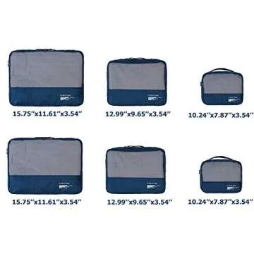 Packing Cubes Set Travel Luggage Organizers Suitcase Lightweight Accessories Navy Blue