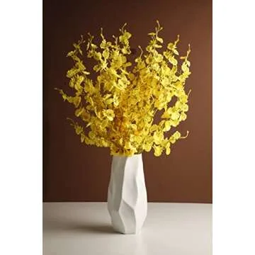 Elegant 12-Inch White Ceramic Contemporary Vase for Decor