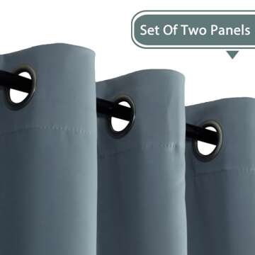 H.VERSAILTEX Stone Blue Blackout Curtains 84 inch