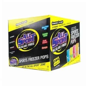 Generic Big 144-Pack All Sport Sugar-Free Hydration Freezer Pops - Variety of 3 oz Pops in Blue Raz Ice, Fruit Punch, Lemon-Lime, and Orange Flavors with Zero Calories & Sugar