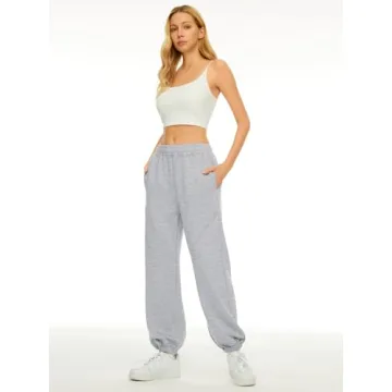 LILLUSORY Women's Cozy Wide Leg Sweatpants in Light Grey