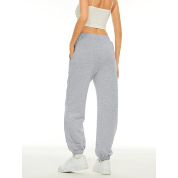 LILLUSORY Women's Cozy Wide Leg Sweatpants in Light Grey