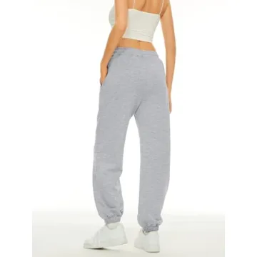 LILLUSORY Women's Cozy Wide Leg Sweatpants in Light Grey