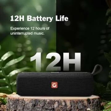 DOSS E-Go II Bluetooth Speaker with 12W Superior Sound, Loud Bass, IPX6 Waterproof, Built-in Mic, 12H Playtime, for Pool, Beach, Outdoor, and Travel
