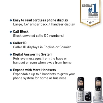 Panasonic DECT 6.0 Cordless Phone with Answering Machine