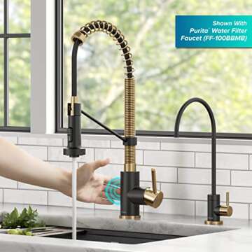KRAUS Bolden Touchless Sensor Commercial Style 2-Function Single Handle Pull Down Kitchen Faucet in ...