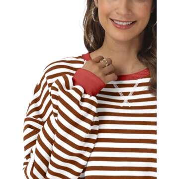 Kissfix Stylish Oversized Striped Sweatshirt for Women