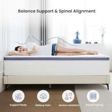 Dourxi 12 Inch Queen Size Mattress, Hybrid Mattress with Gel Memory Foam for Better Sleep, Individually Pocketed Springs for Medium Comfortable, Motion Isolation and Pressure Relief - Medium Plush