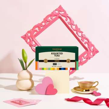 VAHDAM, Assorted Tea Sampler (20 Delicious Variety, 40 Individually Wrapped Pyramid Tea Bags) Long L...