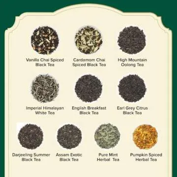 VAHDAM, Assorted Tea Sampler (20 Delicious Variety, 40 Individually Wrapped Pyramid Tea Bags) Long Leaf Premium Teas I Tea Gift Set I Valentines Day Tea Gift Ideas for Tea Lovers