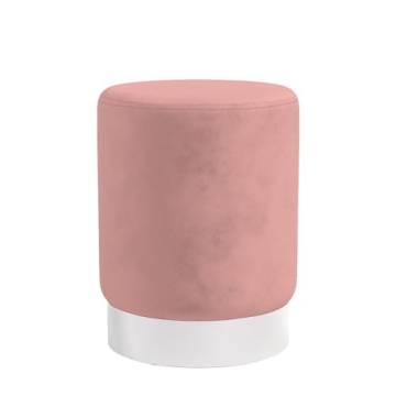 BIRDROCK HOME Round Ottoman - Elegant Footstool and Seating