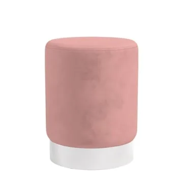 BIRDROCK HOME Round Ottoman - Elegant Footstool and Seating