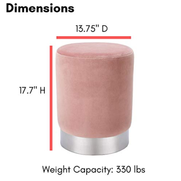 BIRDROCK HOME Round Ottoman - Elegant Footstool and Seating