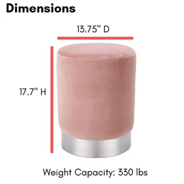 BIRDROCK HOME Round Ottoman - Elegant Footstool and Seating