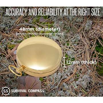 SharpSurvival Old Fashioned Compass - Glow in The Dark Military Compass for Accurate Orienteering and Navigation - Handheld Lightweight Compass Survival Tools for Hiking, Camping and Backpacking
