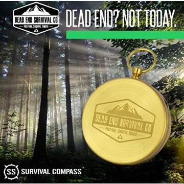 SharpSurvival Old Fashioned Compass - Glow in The Dark Military Compass for Accurate Orienteering and Navigation - Handheld Lightweight Compass Survival Tools for Hiking, Camping and Backpacking