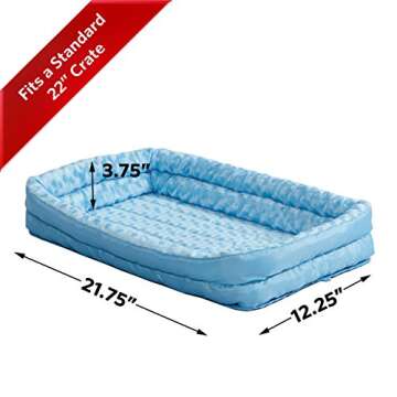 MidWest Homes for Pets Quiet Time Deluxe Fleece Double Bolster Bed Size: 22" - 24" L x 14" W, Color: Blue