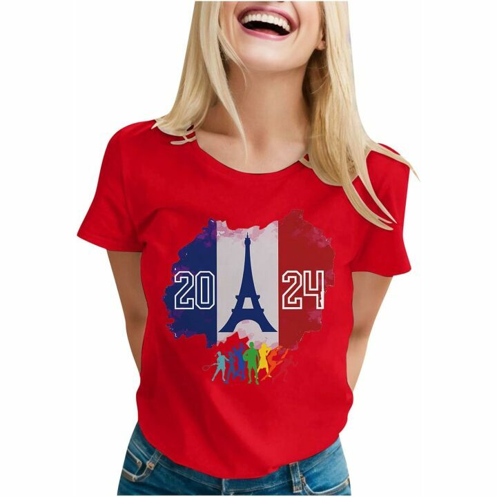 2024 Women’s Paris Casual Round Neck Tee