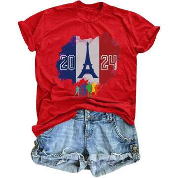 2024 Women’s Paris Casual Round Neck Tee