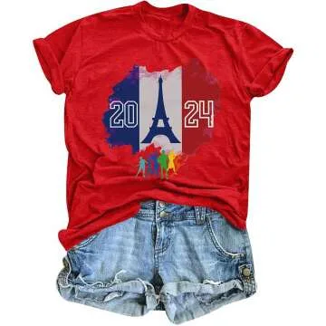 2024 Women’s Paris Casual Round Neck Tee