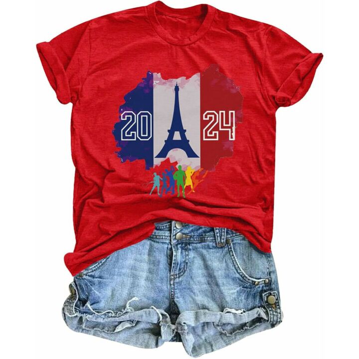 2024 Women’s Paris Casual Round Neck Tee