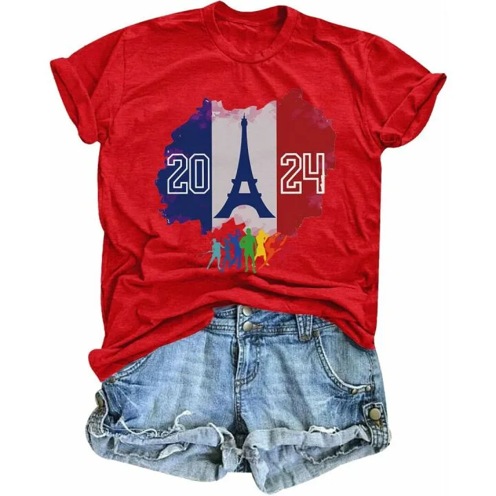 2024 Women’s Paris Casual Round Neck Tee
