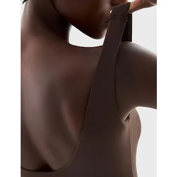 PUMIEY Square Neck Bodysuit Stylish Sleeveless Top