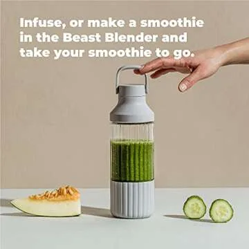 Beast Hydration System | Infuse Water, Glass, Stainless Steel, Portable (Cloud White)