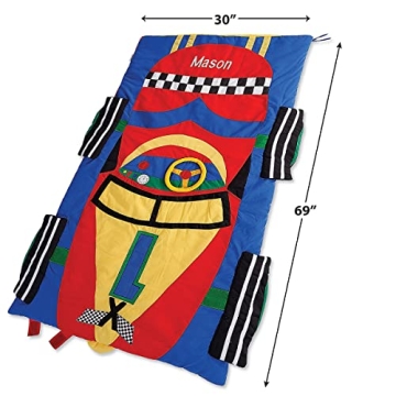 Personalized Kids Racecar Sleeping Bag for Sleepovers