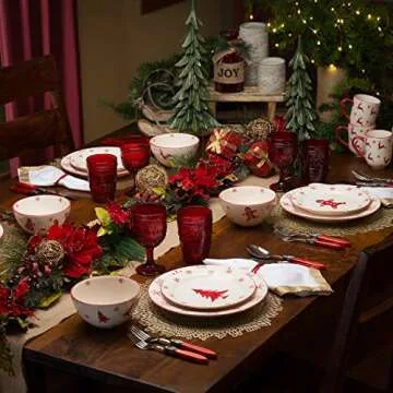 Euro Ceramica 120oz Winterfest Bowl for Holiday Cheer