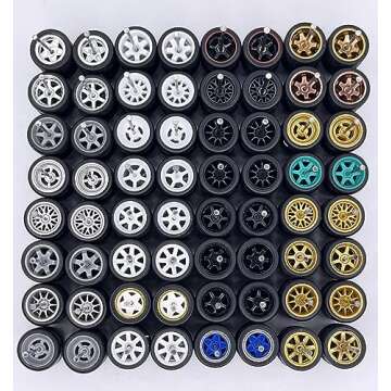 1:64 Rubber Wheels for 10 Cars | Customization Sets