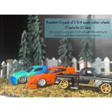1:64 Rubber Wheels for 10 Cars | Customization Sets