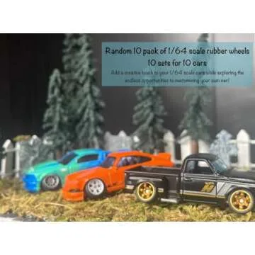 1:64 Rubber Wheels for 10 Cars | Customization Sets