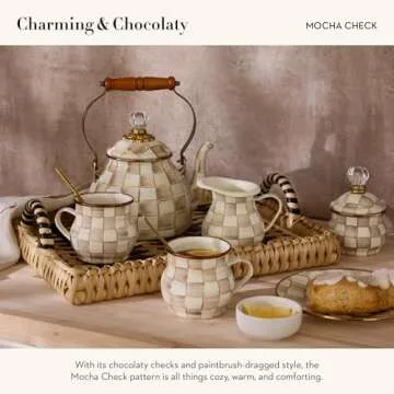 Stylish MACKENZIE-CHILDS Enamel Tea Kettle for Stovetop