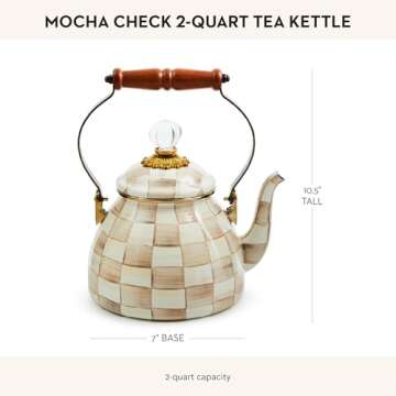 Stylish MACKENZIE-CHILDS Enamel Tea Kettle for Stovetop