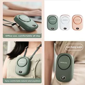 AOCOOLFAN Portable Neck Fan - Rechargeable, 3 Speed
