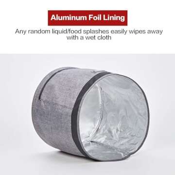 HOMEST Dust Cover with Pockets for Instant Pot 6 Quart, Insulated Pressure Cooker Case with Easy to Clean Lining, Grey