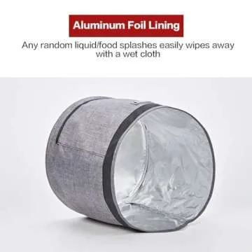 HOMEST Dust Cover with Pockets for Instant Pot 6 Quart, Insulated Pressure Cooker Case with Easy to Clean Lining, Grey