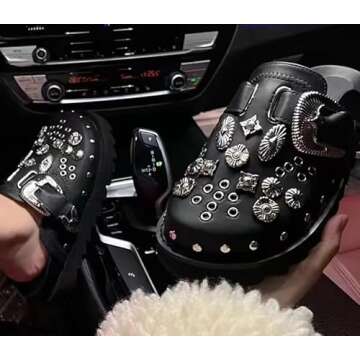 Vhitler Y2k Shoes Emo Shoes Platform Slippers Grunge Womens Clogs Punk Clothes Platform Clogs (Black...