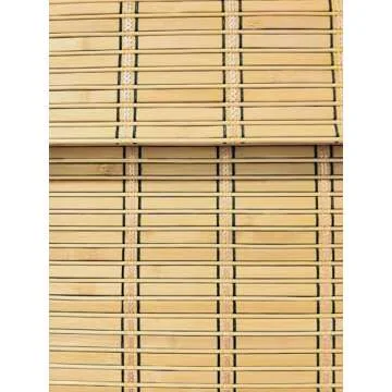 TJ Global Cordless Bamboo Window Blind Sun Shade, Light Filtering Roman Shades (Natural Bamboo, W42 X L64)