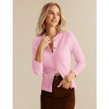 GRACE KARIN Womens 2024 Sweater Jacket Casual Long Sleeve Button Down Cardigan Sweaters Open Front S...