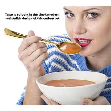 Elegant 125 Disposable Gold Plastic Spoons - Durable Cutlery