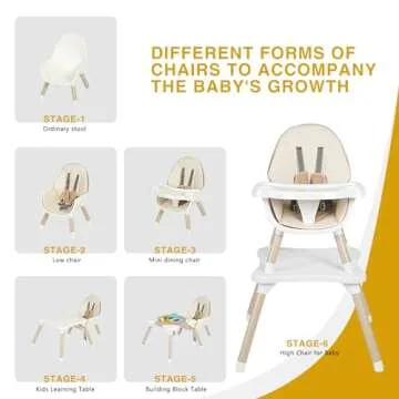 Gofirst 6-in-1 Baby High Chair: Versatile & Safe Feeding Chair