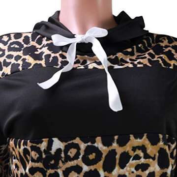 Ekaliy Leopard Hoodie 2 Piece Sweat Outfit for Women