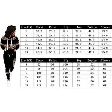 Ekaliy Leopard Hoodie 2 Piece Sweat Outfit for Women