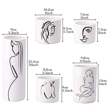 Stylish Modern Ceramic Vase Set of 5 for Home Decor