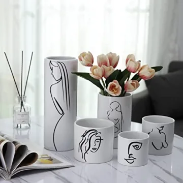 Stylish Modern Ceramic Vase Set of 5 for Home Decor