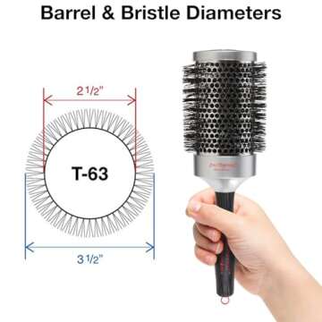 Olivia Garden ProThermal Anti-Static Round Hair Brush T-63 (3 1/2")