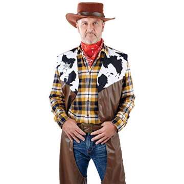 fun shack Adult Cowboy Costume Men, Mens Costume Cowboy, Mens Cowboy Costumes For Adults, Halloween Cowboy Costume Men,